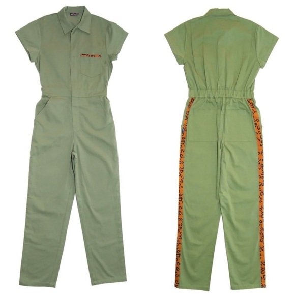 HOT LAVA COVERALL JUMPSUIT IN ARMY/ANIMAL PRINT SIZE SMALL - Picture 1 of 16